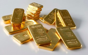 Gold bars from the vault of a bank are seen in this illustration picture taken in Zurich